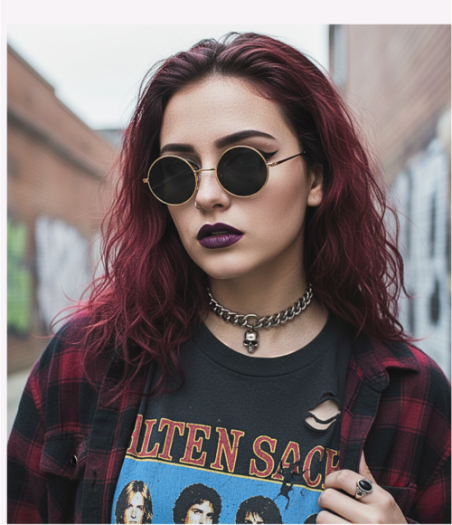 Lentes-de-sol-gafas-negros-chica-circulares-redondos-con-montura-dorada-moda-aesthetic-urban-dark-grunge