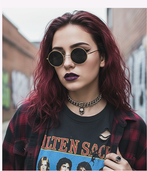 Lentes-de-sol-gafas-negros-chica-circulares-redondos-con-montura-dorada-moda-aesthetic-urban-dark-grunge
