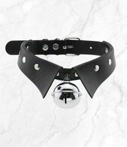gargantilla-collar-choker-con-campanilla-tipo-corbata-de-cuero-negro-dark-grunge-punk-gotico-aesthet